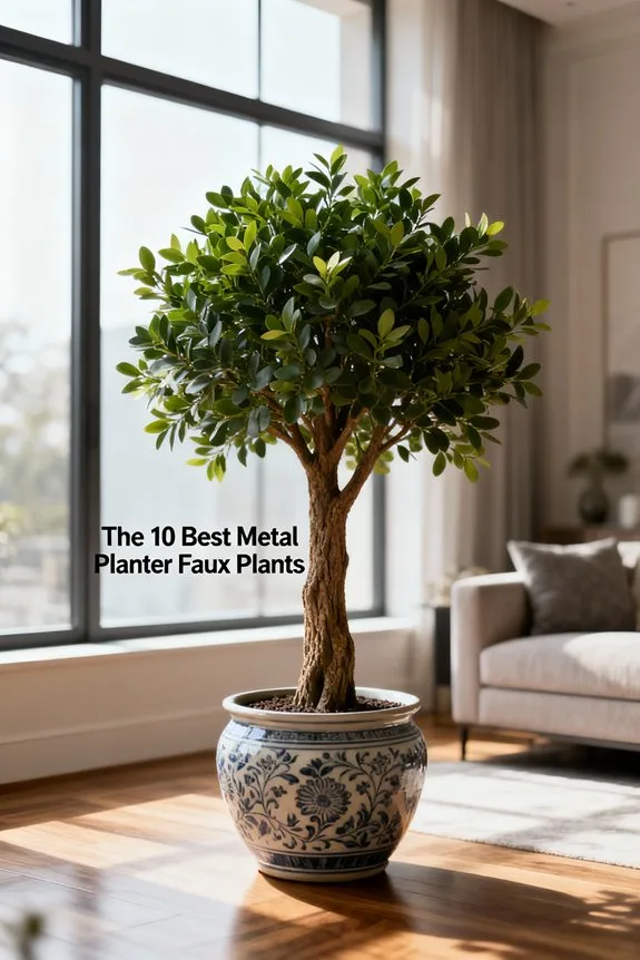 top faux metal planters