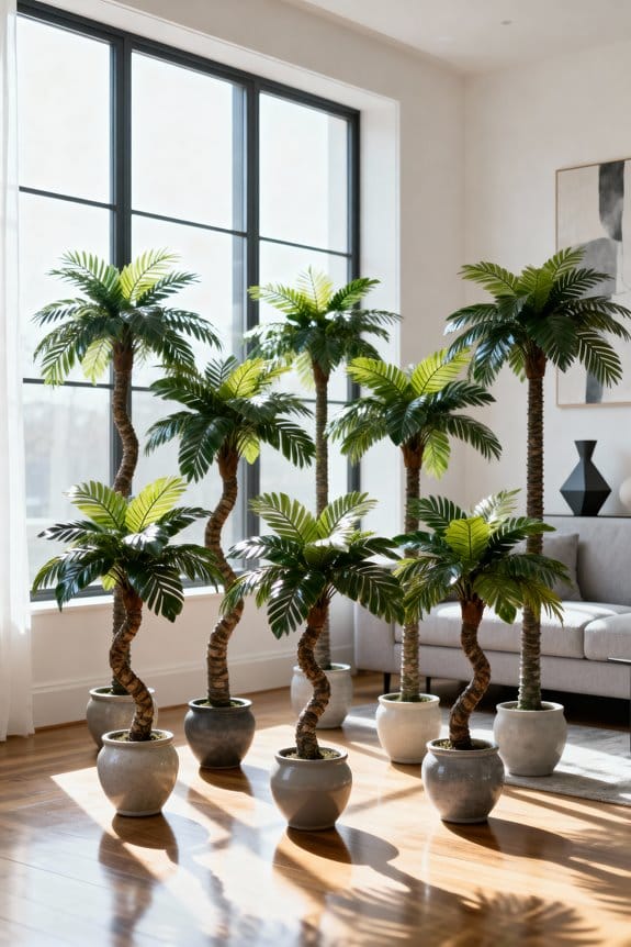 tropical palm trees indoors