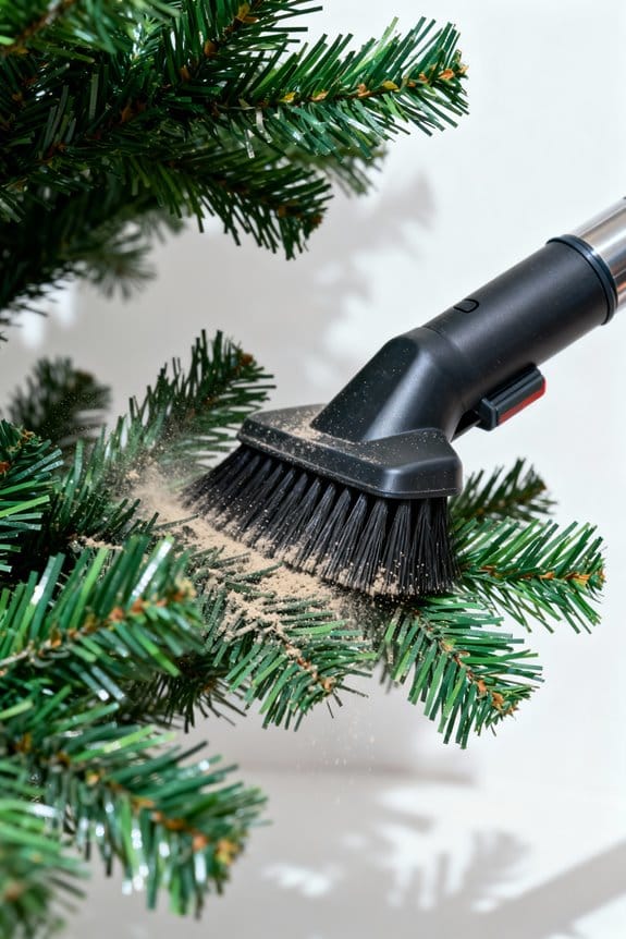 vacuum artificial tree safely