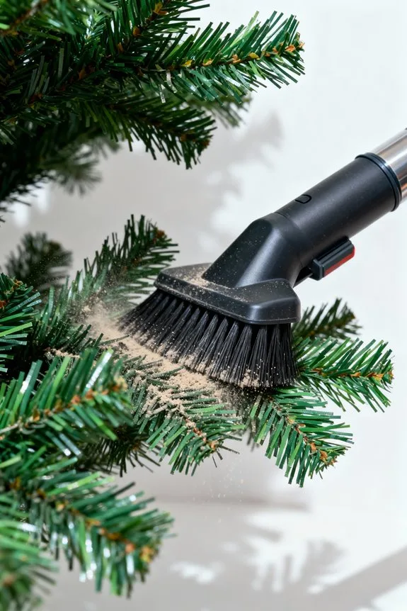 vacuum artificial tree safely