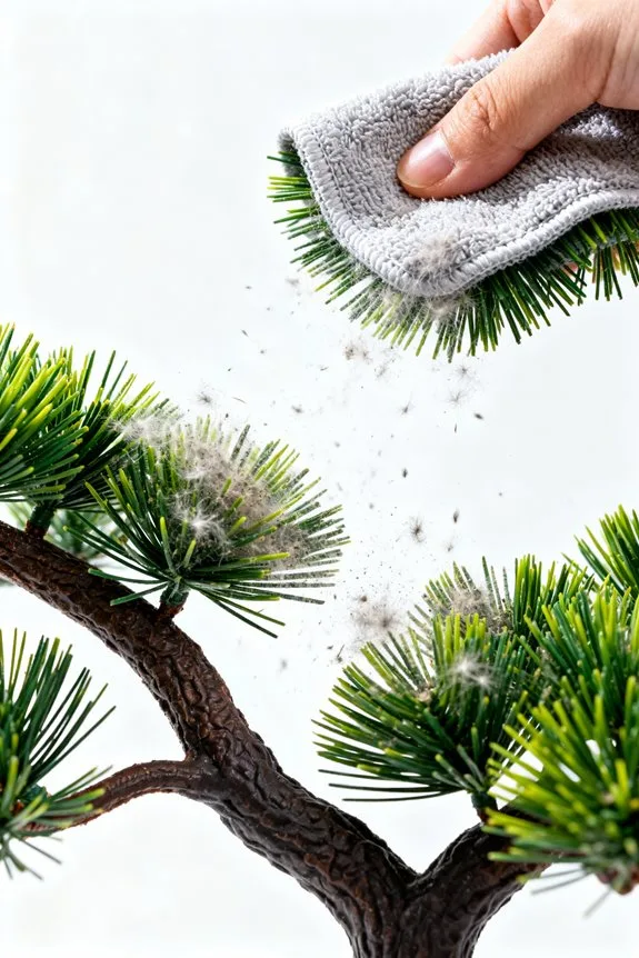 weekly dusting faux trees